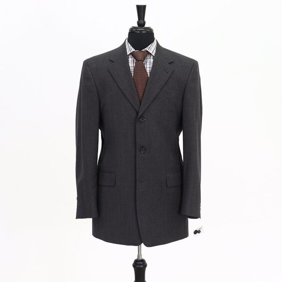 Hart Schaffner Marx Bespoke Golden Trumpeter 39L Gray Sport Coat Jacket 3B B286